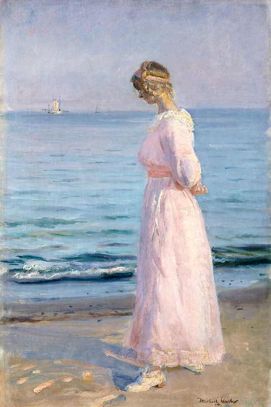 Girl in a Pink Dress von Michael Peter Ancher