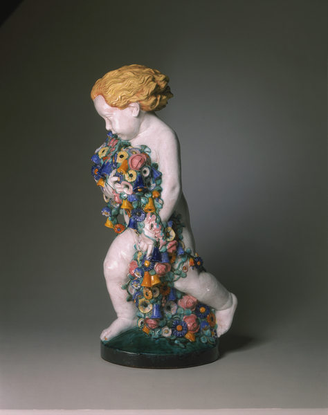 Figure of Spring, made by Wiener Keramik, Vienna von Michael Powolny