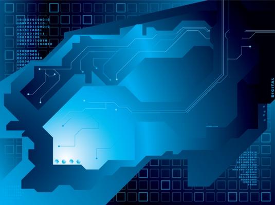 electric circuit blue von Michael Travers