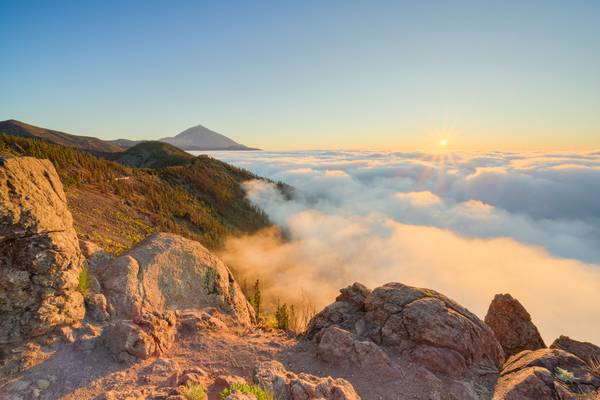 Teneriffa Mirador de Ayosam, Blick Richtung Teide bei Sonnenuntergang von Michael Valjak