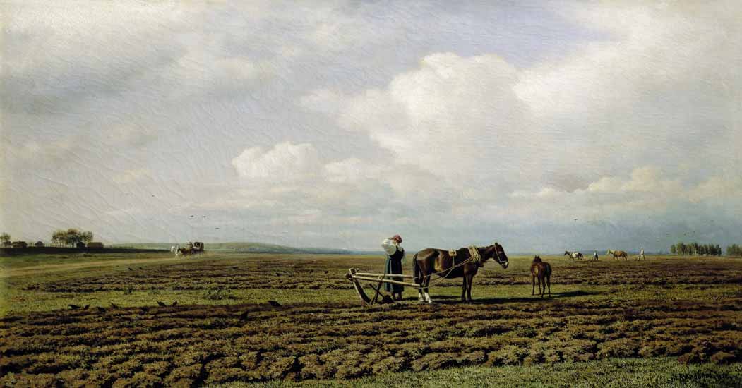 Auf dem Acker von Michail Konstantinowitsch Klodt