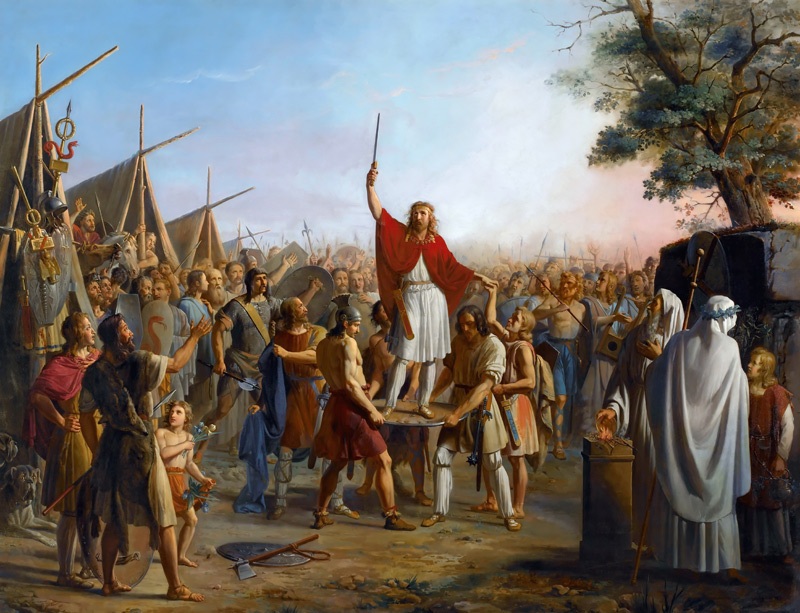 Pharamond wird von den Franken aufs Schild gehoben von Michel Philibert Genod