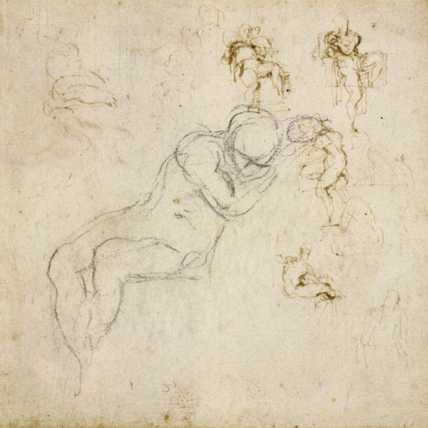 Figure Study, c.1511 von Michelangelo (Buonarroti)
