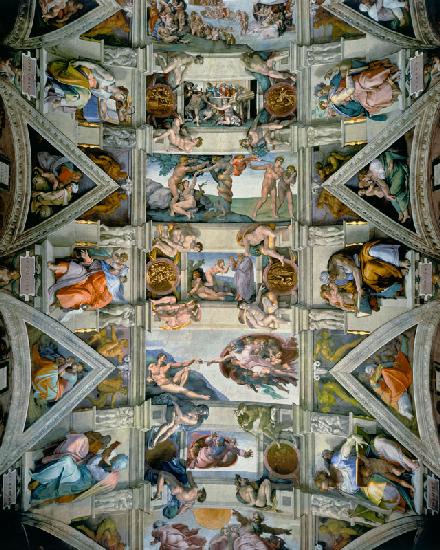 Alle Szenen der Kapellendecke der Sistinischen Kapelle.