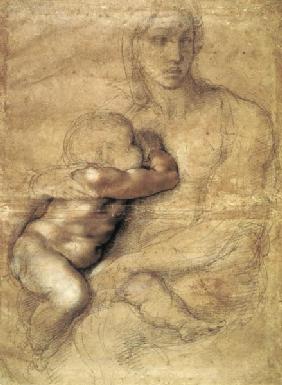 Madonna and child, c.1525 (pencil & red chalk on paper)