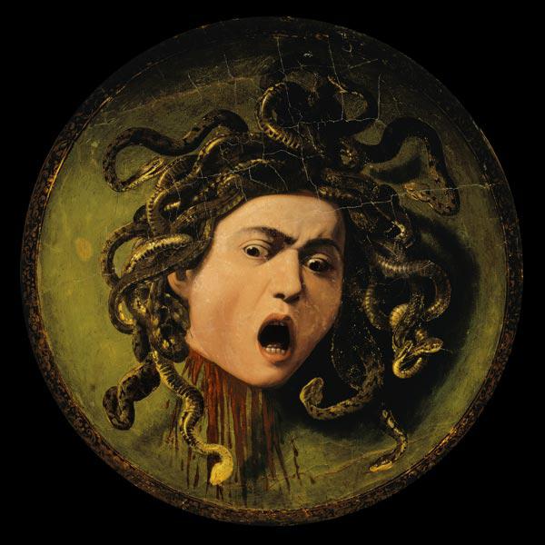 Medusa, painted on a leather jousting shield