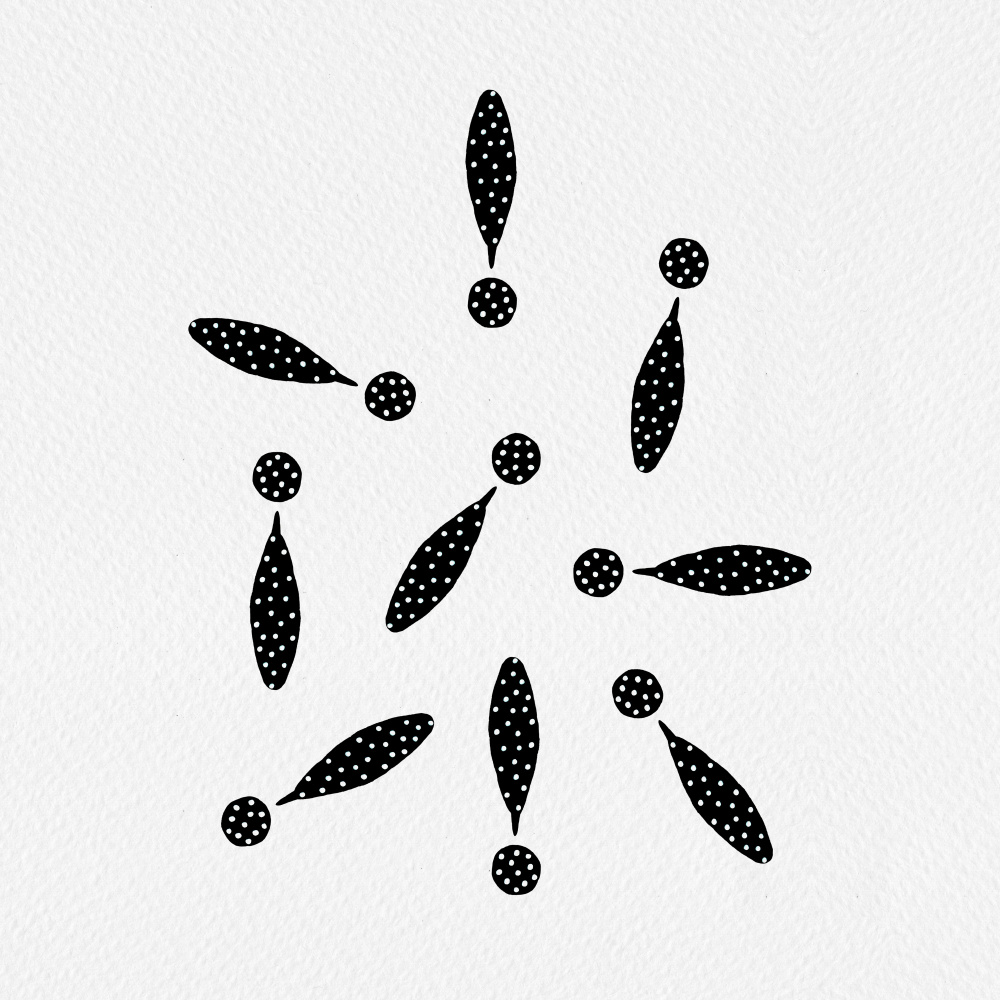 Exclamation Marks Black Polka Dots von Michele Channell