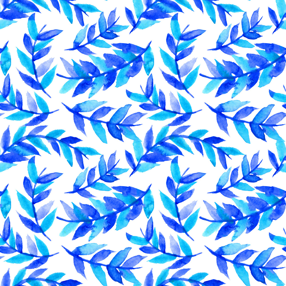 Blue Leaves Curved von Michele Channell