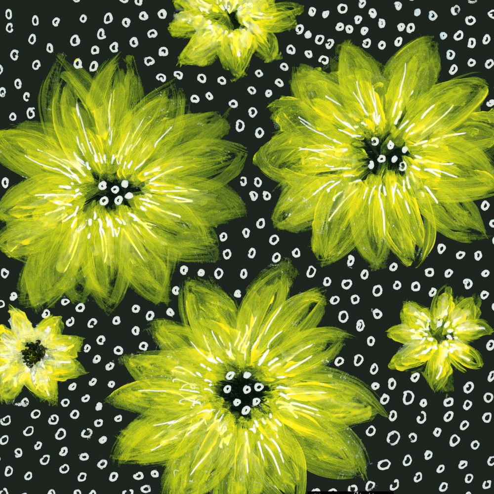 Chiffon Florals Yellow Watercolor von Michele Channell