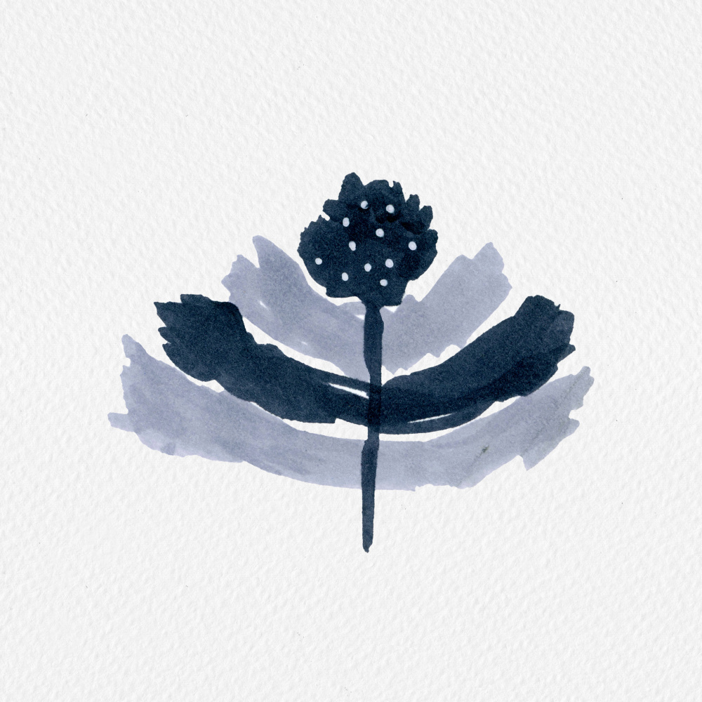 Happy Floral Black White von Michele Channell