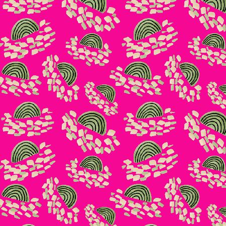 Confetti Rainbows Green On Pink