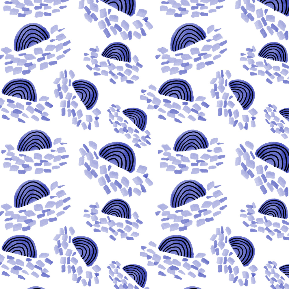 Confetti Rainbows Navy Blue von Michele Channell