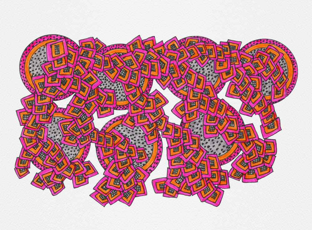 Circles Squares Chains Abstract von Michele Channell