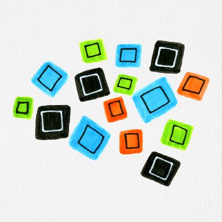 Multicolor Squares Scattered