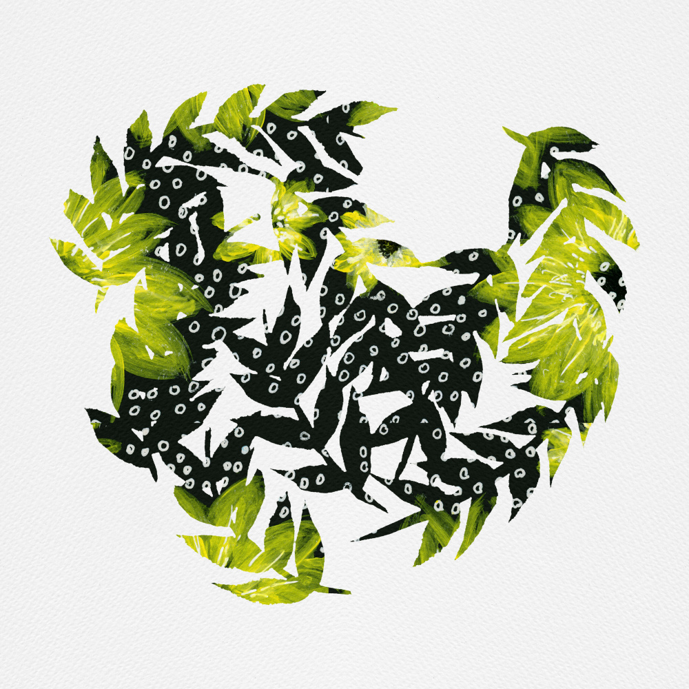 Polka Dots Leaves Curved von Michele Channell