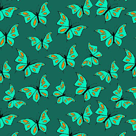 Butterflies Mint On Green