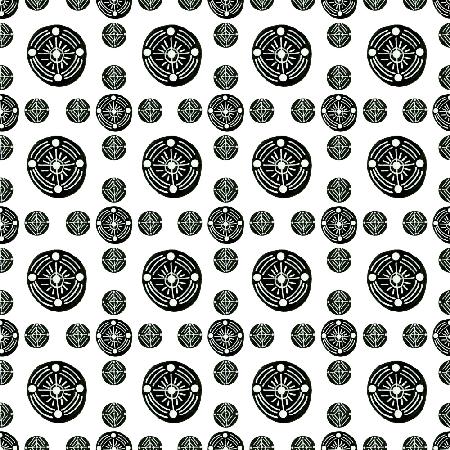 Black White Tribal Ethnic Circles Geometric