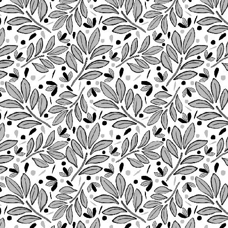 Lushy Leaves Black White