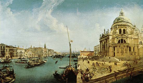 Einfahrt zum Canal Grande und die Kirche Santa Maria della Salute, Venedig von Michele Marieschi