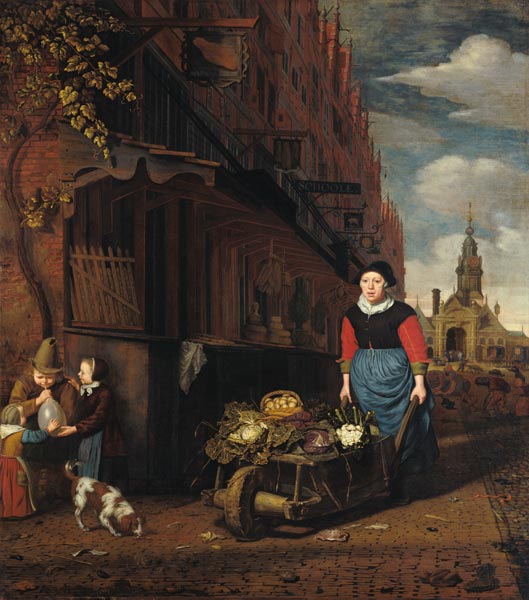 Dutch Genre Scene von Michiel van Musscher