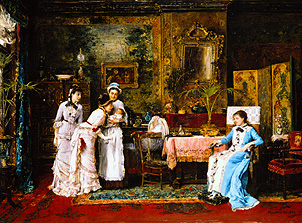 Besuch bei der Wöchnerin von Mihály Munkácsy