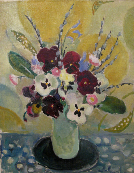 Still life with pansies, c von Mildred Bendall