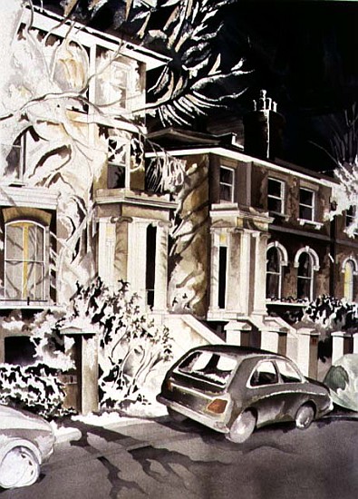 Portico Lights at 108 & 106, 1997 (w/c on paper)  von Miles  Thistlethwaite