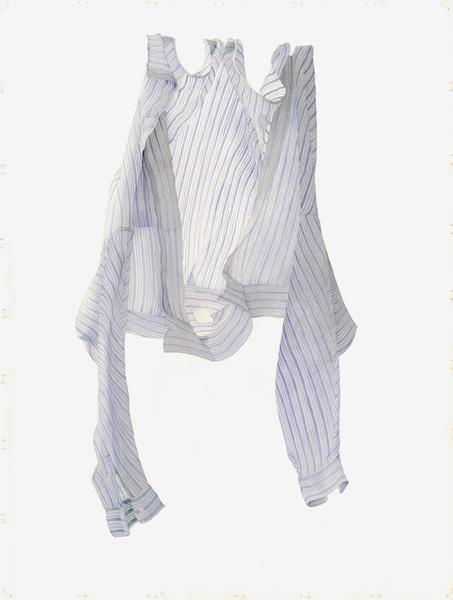 Stripy Blue Shirt in a Breeze, 2004 (w/c on paper)  - Miles  Thistlethwaite