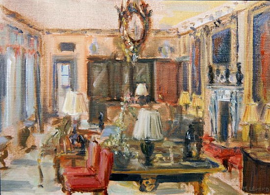 Drawing Room, Aske Hall, North Yorkshire (oil on canvas)  von Miranda  Legard