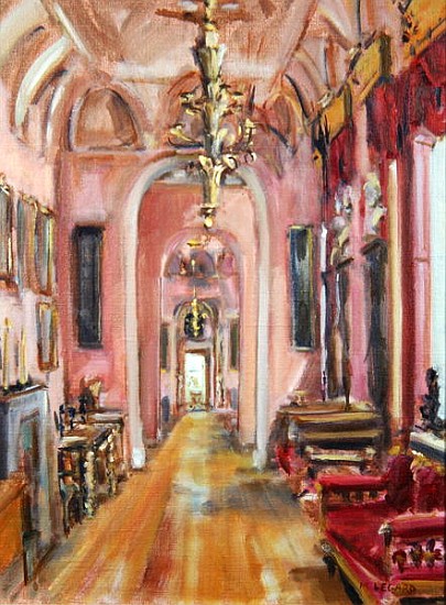 The Long Gallery (Facing East) Castle Howard (oil on canvas)  von Miranda  Legard