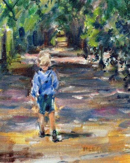 Going for a Walk (oil on canvas) 