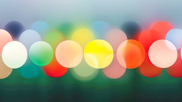 Abstraktes Bild mit Punkten und Kreisen auf einem unscharfen Hintergrund  von Miro May