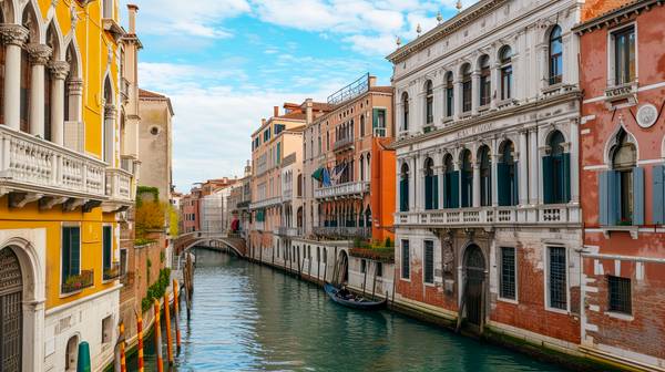 Bunte Häuser am Kanal in Venedig, Italien  von Miro May