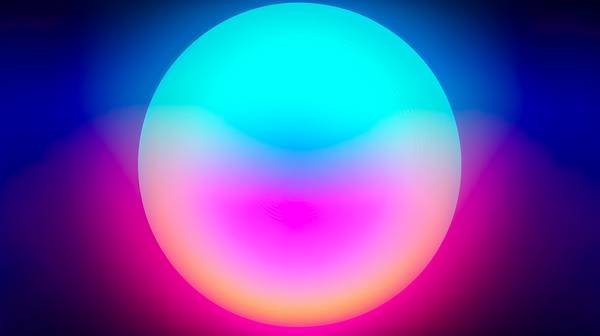 Eine 3D Kugel mit Verlauf. Hypnotische geometrische Elemente von Miro May