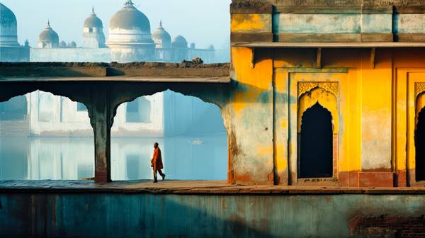 Tempel Architektur in Indien, Asien. Traumhafte Welt der Farben von Miro May