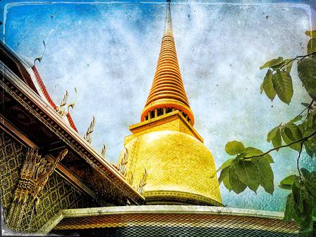 Tempel in Bangkok, Asien, Buddhismus, Retro, Vintage, Thailand, Fotokunst
