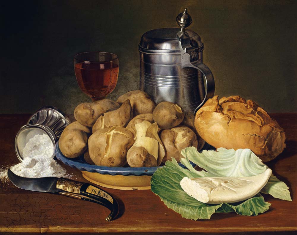 Stillleben mit Pellkartoffeln von Monogrammist L.S.