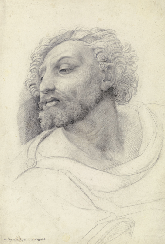 Männerkopf aus Raffaels Disputa von Moritz Daniel Oppenheim