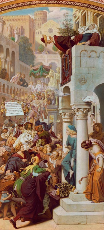 Das Märchen vom Aschenbrödel: Aschenbrödel probiert den Schuh. von Moritz von Schwind