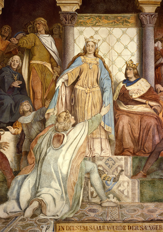 Detail of Der Saengerkreis, Wartburg Castle, c.1845/55 von Moritz von Schwind