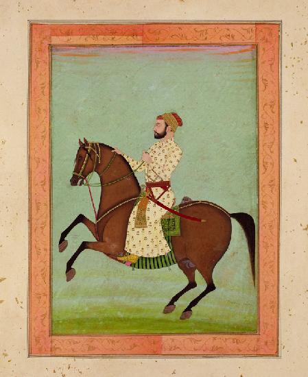 A Mughal Noble on Horseback, from the Large Clive Album