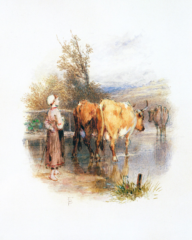 The Young Cowherd von Myles Birket Foster