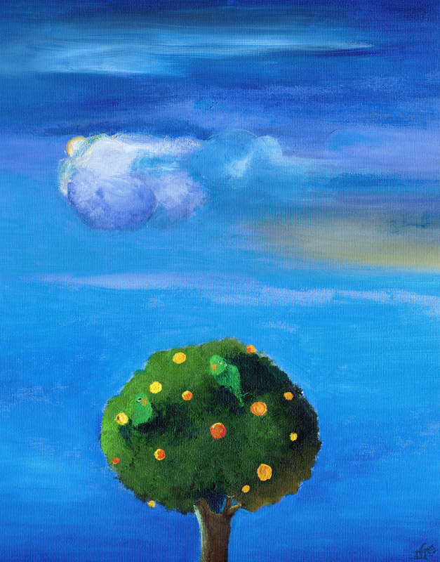 Silver Lining over the Orange Tree von Nancy Moniz Charalambous