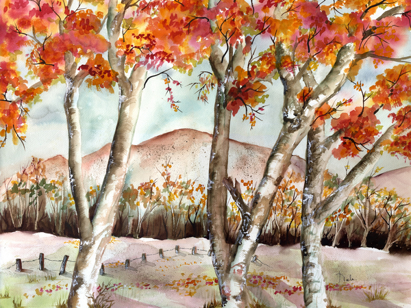 Red Trees von Neela Pushparaj