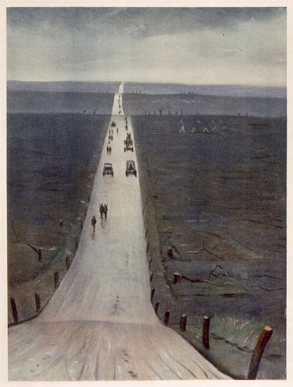 The Road from Arras to Bapaume, from British Artists at the Front, Continuation of The Western Front von Christopher R.W. Nevinson