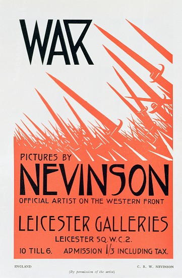 War Pictures by Nevinson, Official Artist on the Western Front, poster for an exhibition von Christopher R.W. Nevinson