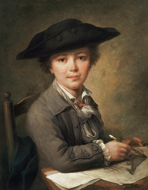 Young draughtsman in black hat von Nicolas-Bernard Lepicie
