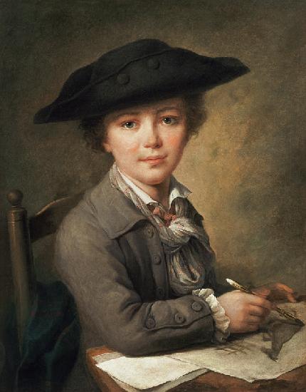 Young draughtsman in black hat