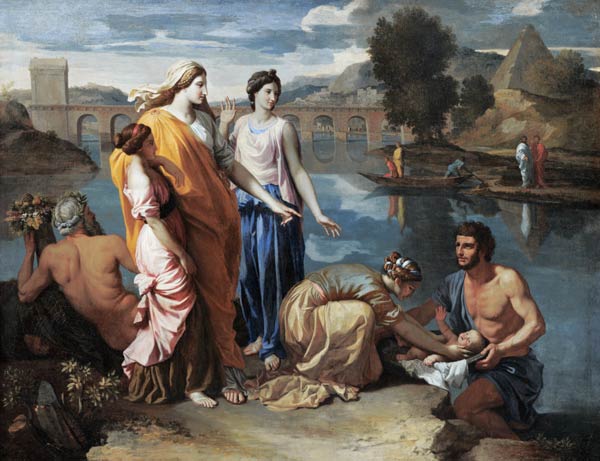 Die Auffindung des Moses-Knaben von Nicolas Poussin