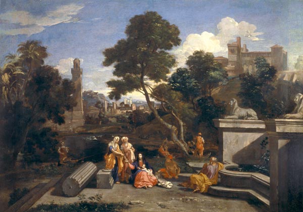 Rest on the Flight / French Paint./ C17 von Nicolas Poussin
